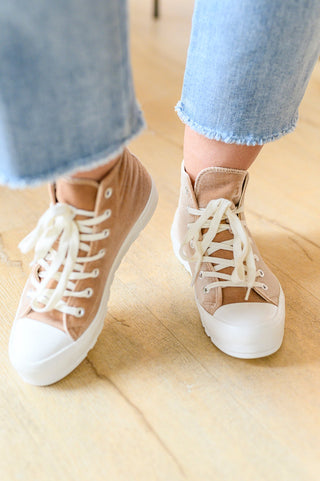 Run Me Down Velvet High Tops in Tan, Ave Shops - A Blissfully Beautiful Boutique