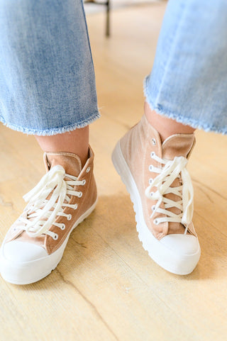 Run Me Down Velvet High Tops in Tan, Ave Shops - A Blissfully Beautiful Boutique