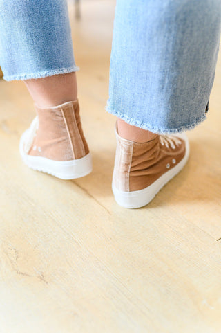 Run Me Down Velvet High Tops in Tan, Ave Shops - A Blissfully Beautiful Boutique
