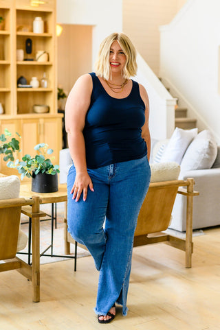 Caitlin High Rise Split Hem Straight Jeans, Ave Shops - A Blissfully Beautiful Boutique