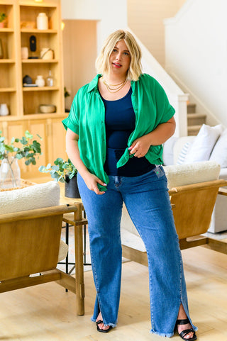 Caitlin High Rise Split Hem Straight Jeans, Ave Shops - A Blissfully Beautiful Boutique