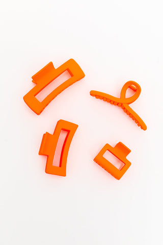 Claw Clip Set of 4 in Orange, Ave Shops - A Blissfully Beautiful Boutique