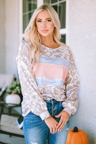 Round Neck Color Block Dropped Shoulder Tee, Trendsi - A Blissfully Beautiful Boutique