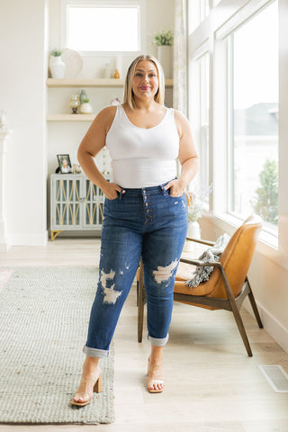 Colt High Rise Button Fly Distressed Boyfriend Jeans, Ave Shops - A Blissfully Beautiful Boutique