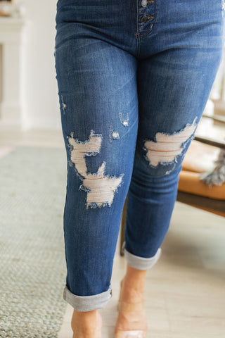Colt High Rise Button Fly Distressed Boyfriend Jeans, Ave Shops - A Blissfully Beautiful Boutique