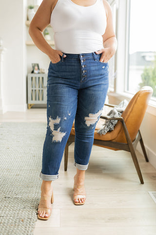 Colt High Rise Button Fly Distressed Boyfriend Jeans, Ave Shops - A Blissfully Beautiful Boutique