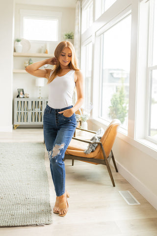 Colt High Rise Button Fly Distressed Boyfriend Jeans, Ave Shops - A Blissfully Beautiful Boutique