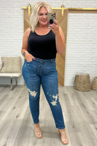 Colt High Rise Button Fly Distressed Boyfriend Jeans, Ave Shops - A Blissfully Beautiful Boutique