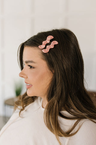 Wavy Clip Set Pink Pearl, Ave Shops - A Blissfully Beautiful Boutique