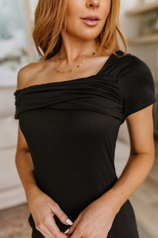 Head Over Heels Asymmetrical Neckline Dress, Ave Shops - A Blissfully Beautiful Boutique
