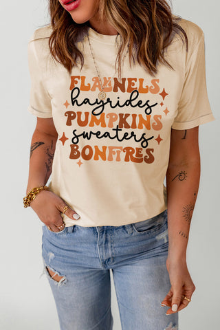 Letter Graphic Round Neck T-Shirt, Trendsi - A Blissfully Beautiful Boutique