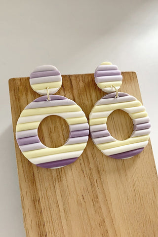 Round Shape Wooden Dangle Earrings, Trendsi - A Blissfully Beautiful Boutique