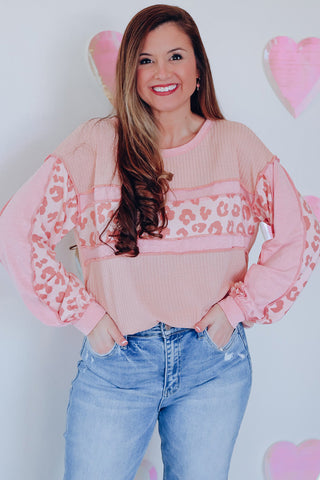 Leopard Exposed Seam Blouse, Trendsi - A Blissfully Beautiful Boutique