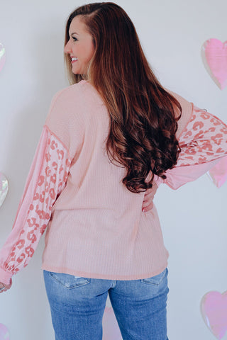 Leopard Exposed Seam Blouse, Trendsi - A Blissfully Beautiful Boutique