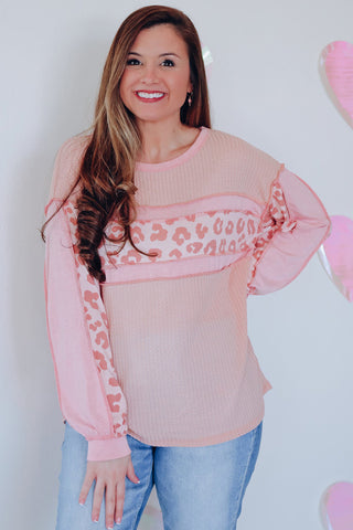 Leopard Exposed Seam Blouse, Trendsi - A Blissfully Beautiful Boutique