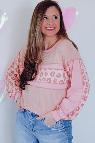 Leopard Exposed Seam Blouse, Trendsi - A Blissfully Beautiful Boutique