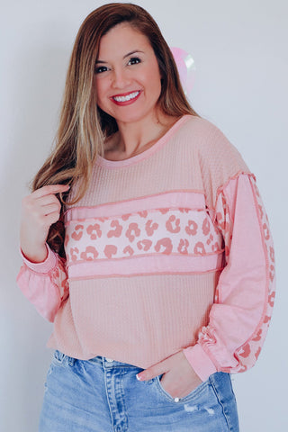 Leopard Exposed Seam Blouse, Trendsi - A Blissfully Beautiful Boutique