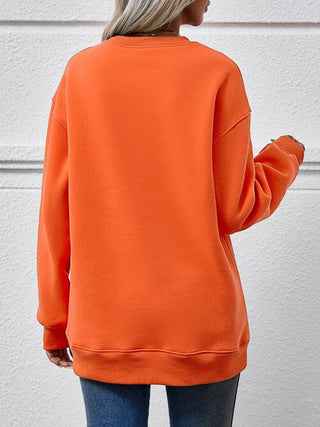 Graphic Round Neck Dropped Shoulder Sweatshirt, Trendsi - A Blissfully Beautiful Boutique