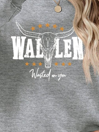 Graphic Round Neck Dropped Shoulder Sweatshirt, Trendsi - A Blissfully Beautiful Boutique