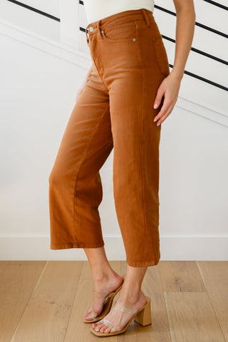 Briar High Rise Control Top Wide Leg Crop Jeans in Camel, Ave Shops - A Blissfully Beautiful Boutique