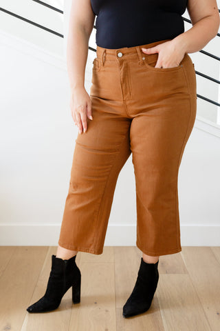 Briar High Rise Control Top Wide Leg Crop Jeans in Camel, Ave Shops - A Blissfully Beautiful Boutique