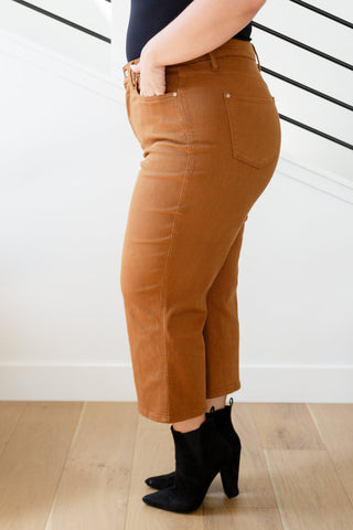 Briar High Rise Control Top Wide Leg Crop Jeans in Camel, Ave Shops - A Blissfully Beautiful Boutique