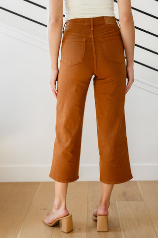 Briar High Rise Control Top Wide Leg Crop Jeans in Camel, Ave Shops - A Blissfully Beautiful Boutique