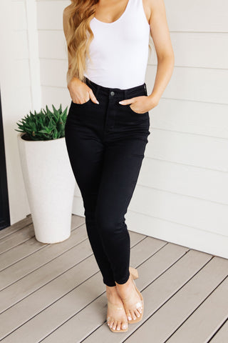 Audrey High Rise Control Top Classic Skinny Jeans in Black, Ave Shops - A Blissfully Beautiful Boutique