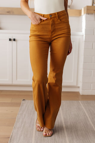 Melinda High Rise Control Top Flare Jeans in Marigold, Ave Shops - A Blissfully Beautiful Boutique