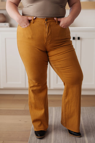 Melinda High Rise Control Top Flare Jeans in Marigold, Ave Shops - A Blissfully Beautiful Boutique