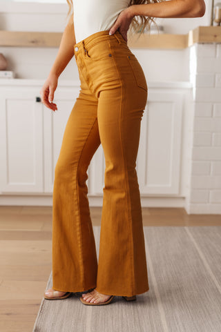 Melinda High Rise Control Top Flare Jeans in Marigold, Ave Shops - A Blissfully Beautiful Boutique