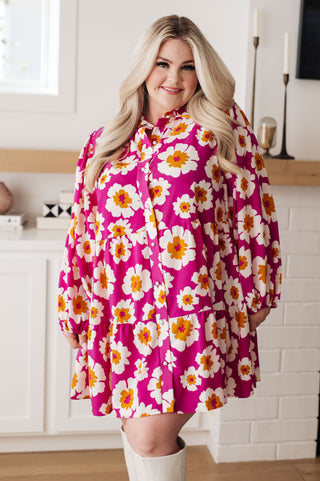 Magnificently Mod Floral Shirt Dress, Ave Shops - A Blissfully Beautiful Boutique