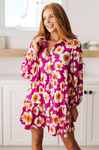 Magnificently Mod Floral Shirt Dress, Ave Shops - A Blissfully Beautiful Boutique