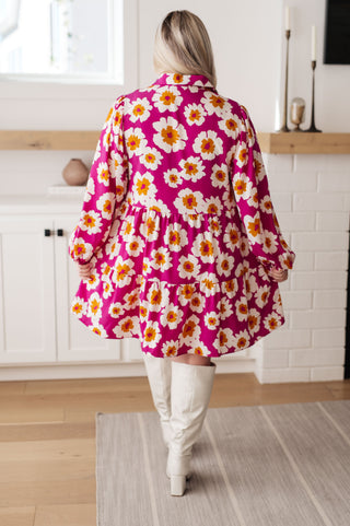 Magnificently Mod Floral Shirt Dress, Ave Shops - A Blissfully Beautiful Boutique