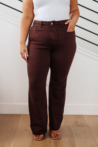 Sienna High Rise Control Top Flare Jeans in Espresso, Ave Shops - A Blissfully Beautiful Boutique