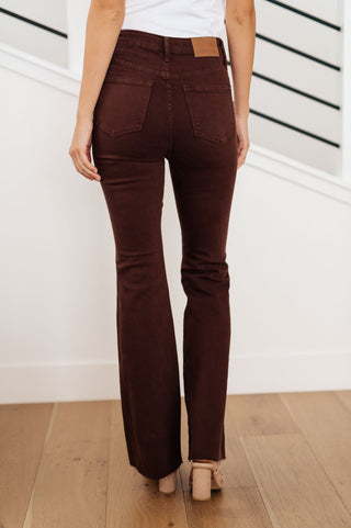 Sienna High Rise Control Top Flare Jeans in Espresso, Ave Shops - A Blissfully Beautiful Boutique
