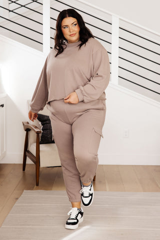 Lounge A Lot Cut Off Sweatshirt in Mocha, Ave Shops - A Blissfully Beautiful Boutique