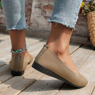 Round Toe Knit Ballet Flats, Trendsi - A Blissfully Beautiful Boutique