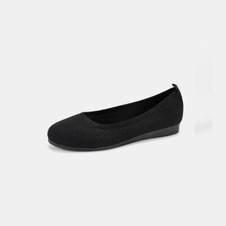 Round Toe Knit Ballet Flats, Trendsi - A Blissfully Beautiful Boutique