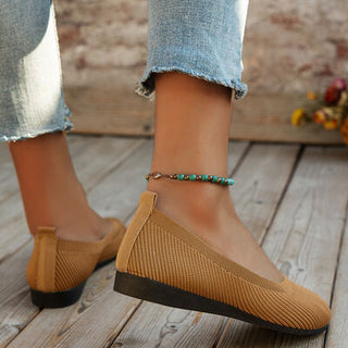 Round Toe Knit Ballet Flats, Trendsi - A Blissfully Beautiful Boutique
