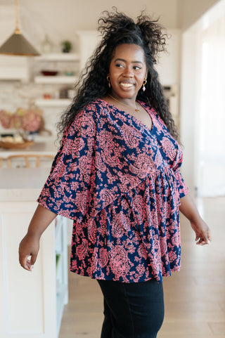 Dearest Dreamer Peplum Top in Pink Paisley, Ave Shops - A Blissfully Beautiful Boutique