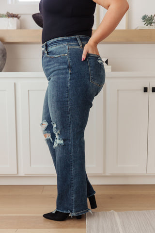 Rose High Rise 90's Straight Jeans in Dark Wash, Ave Shops - A Blissfully Beautiful Boutique