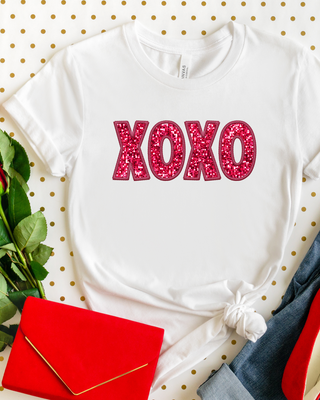 XOXO FAUX SEQUIN TEE (BELLA CANVAS), LL - A Blissfully Beautiful Boutique