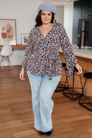 Have It All Angel Sleeve Top in Black Floral, Ave Shops - A Blissfully Beautiful Boutique