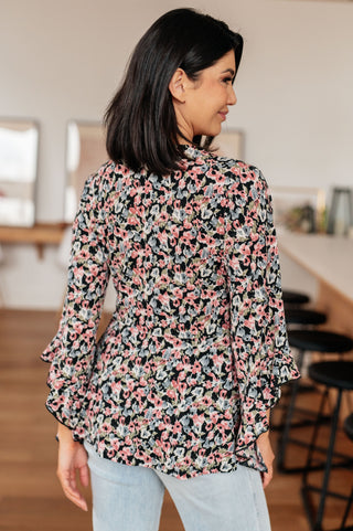 Have It All Angel Sleeve Top in Black Floral, Ave Shops - A Blissfully Beautiful Boutique