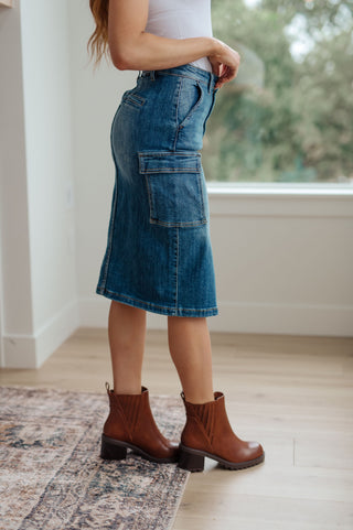 Always Be There Cargo Denim Skirt, Ave Shops - A Blissfully Beautiful Boutique