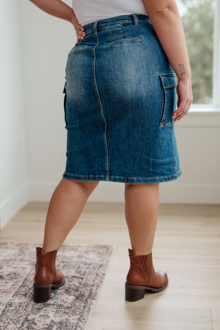 Always Be There Cargo Denim Skirt, Ave Shops - A Blissfully Beautiful Boutique