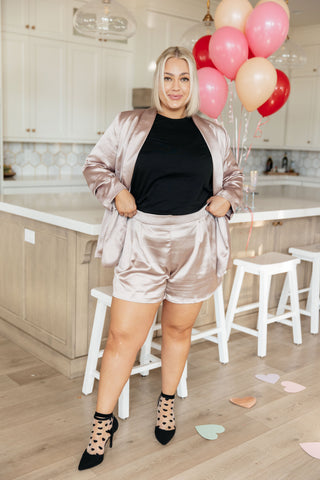 Champagne and Roses Satin Shorts, Ave Shops - A Blissfully Beautiful Boutique