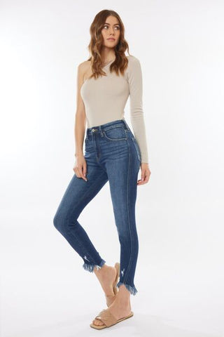 Kancan Raw Hem High Waist Cropped Jeans, Trendsi - A Blissfully Beautiful Boutique