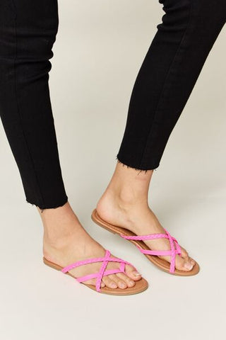WILD DIVA Crisscross PU Leather Open Toe Sandals, Trendsi - A Blissfully Beautiful Boutique
